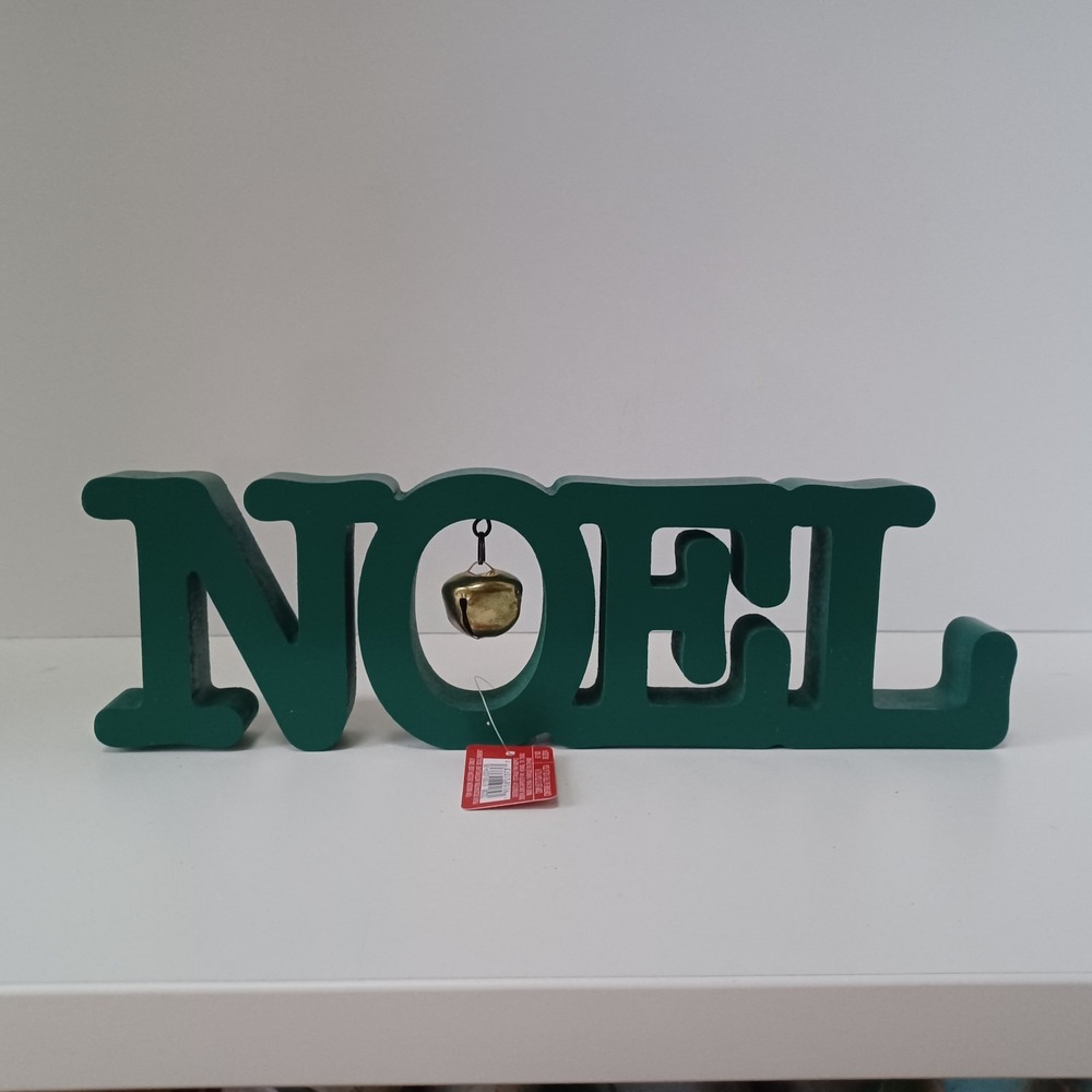 NEW NOEL Green Christmas‎ Tabletop Decor 4 in x 12.5 in